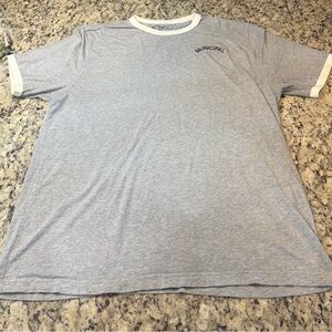 Gray Short Sleeve with Cream Collar and Sleeve Trim Men's Tee